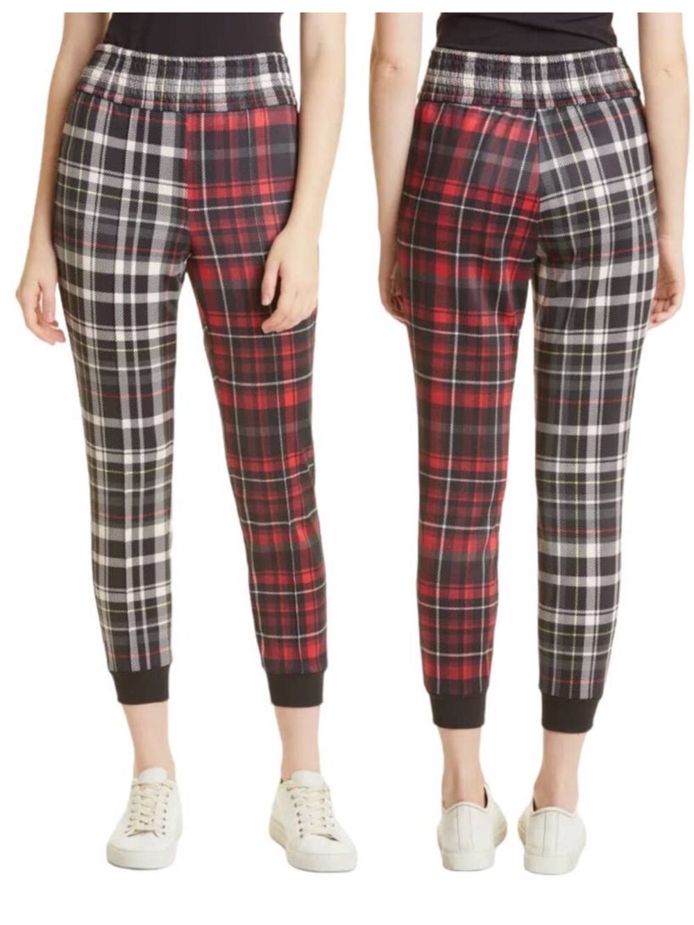 Like new Alice+Olivia Tokyo Plaid Hi-Tech joggers S